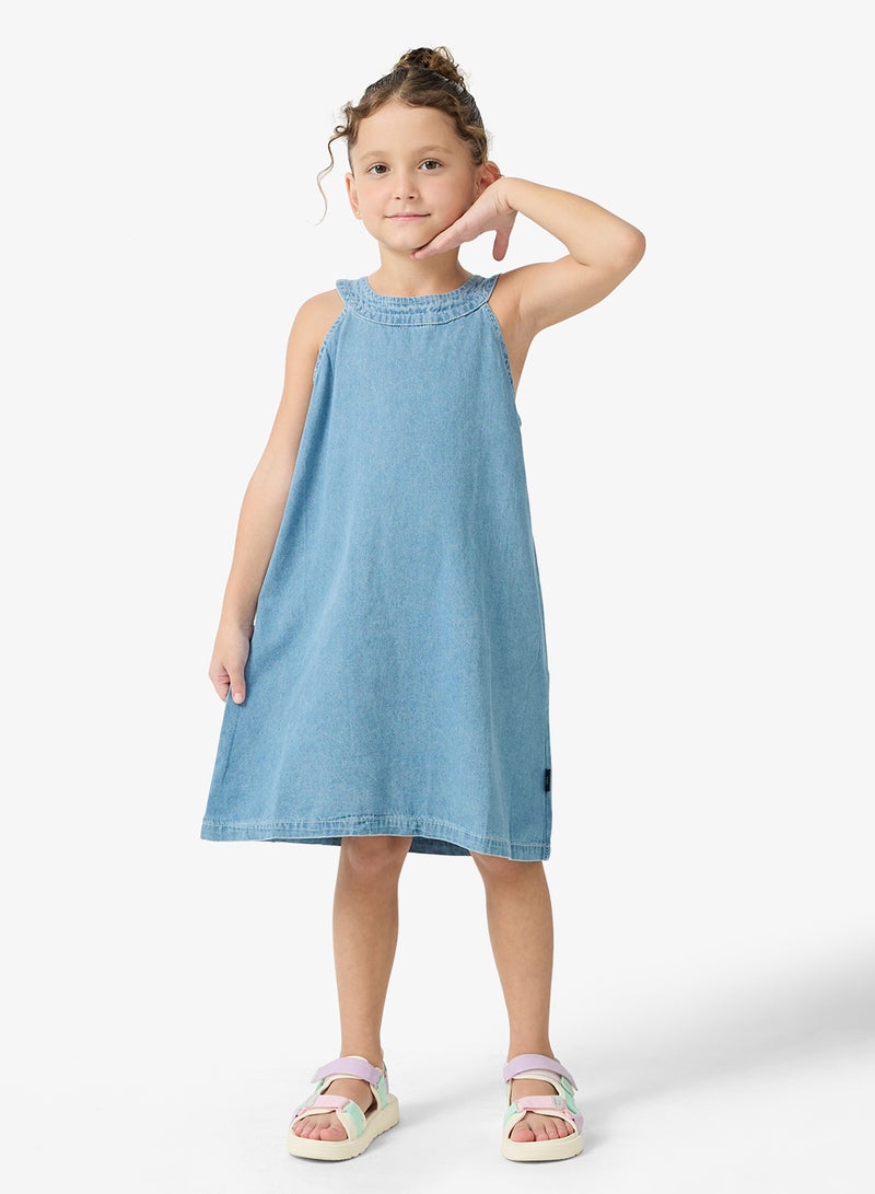 Pinata Halter Denim Summer Dress - Image 1